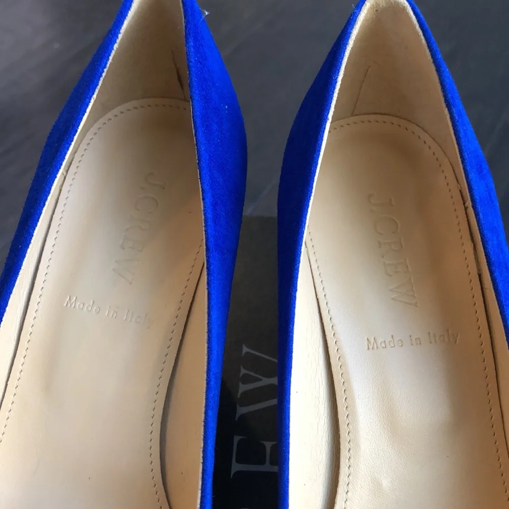 J Crew Martina suede wedges 7 blue purple - Picture 2 of 6